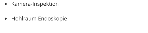 •	Kamera-Inspektion •	Hohlraum Endoskopie